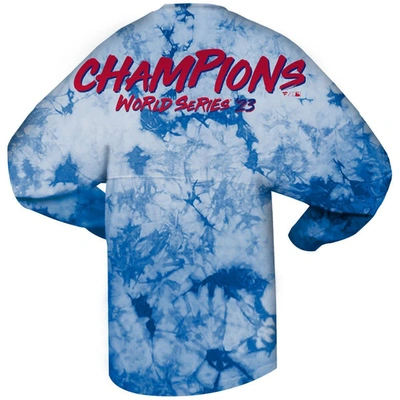 Shop Spirit Jersey Fanatics Branded Royal Texas Rangers 2023 World Series Champions Crystal-dye Long Sleeve T-shirt