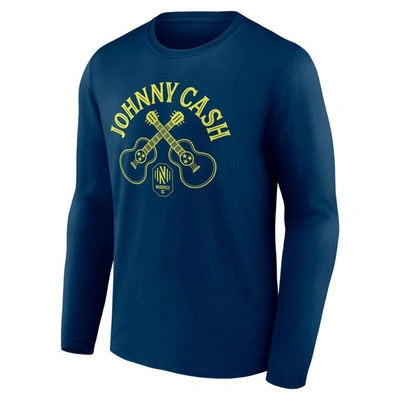 Shop Fanatics Branded  Navy Nashville Sc X Johnny Cash Guitar Long Sleeve T-shirt