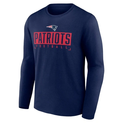 Shop Fanatics Branded Navy New England Patriots Stack The Box Long Sleeve T-shirt