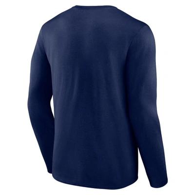 Shop Fanatics Branded Navy New England Patriots Stack The Box Long Sleeve T-shirt