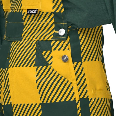 Shop Foco Green Green Bay Packers Big Logo Plaid Overalls
