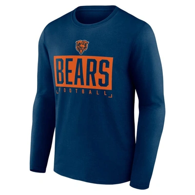 Shop Fanatics Branded Navy Chicago Bears Big & Tall Wordmark Long Sleeve T-shirt
