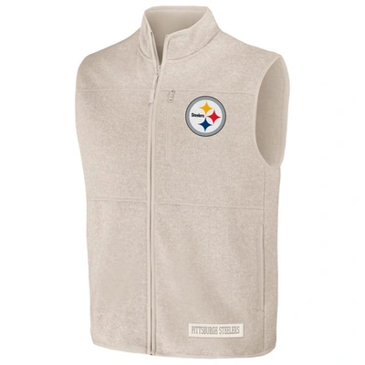 Shop Nfl X Darius Rucker Collection By Fanatics  Oatmeal Pittsburgh Steelers Full-zip Sweater Vest