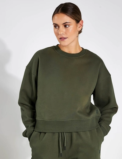 Shop Lilybod Becca Cropped Sweater In Green