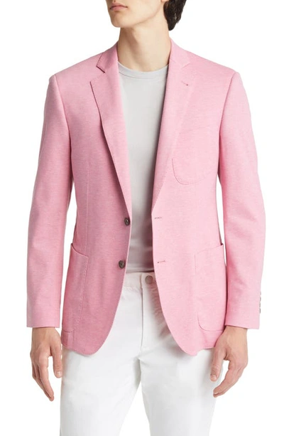 Shop Alton Lane Waverly Patch Pocket Piqué Cotton Blazer In Pink Melange