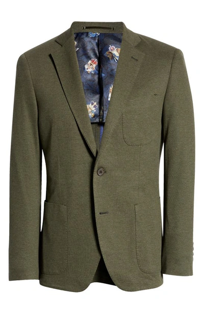 Shop Alton Lane Waverly Patch Pocket Piqué Cotton Blazer In Olive Melange