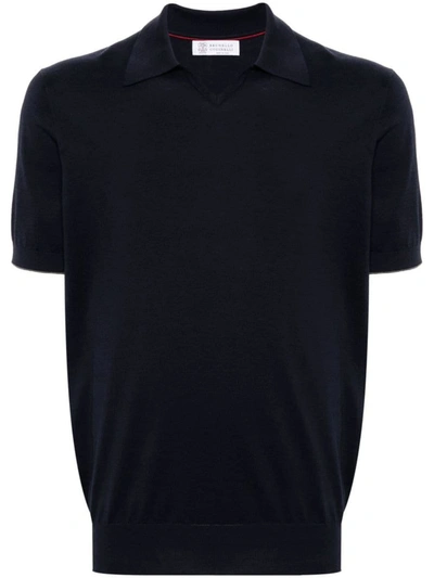 Shop Brunello Cucinelli T-shirts And Polos In Blue