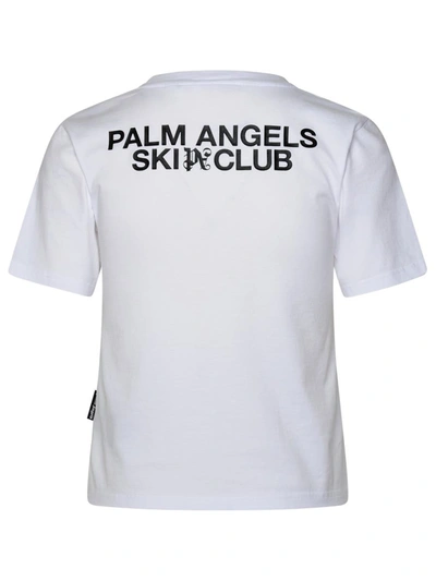 Shop Palm Angels 'pa Ski Club' White Cotton T-shirt