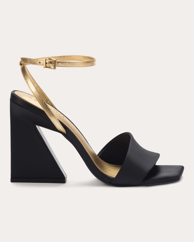 Shop Mercedes Castillo Women's Serafina Satin Sandal In Black/gold