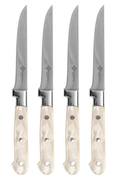 Shop French Home Prince Gastronome 4-piece Steak Knife Set In Champagne