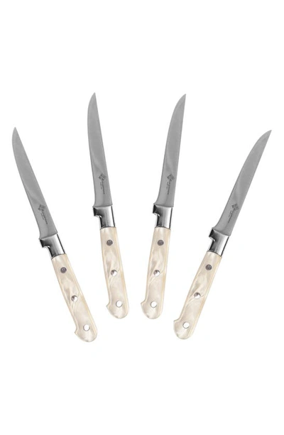 Shop French Home Prince Gastronome 4-piece Steak Knife Set In Champagne