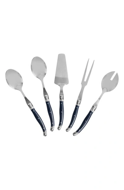 French Home Laguiole Hostess 5-piece Serving Set In Navy