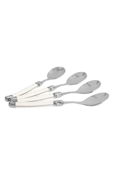 French Home Set Of 4 Soup Spoons In Faux Ivory