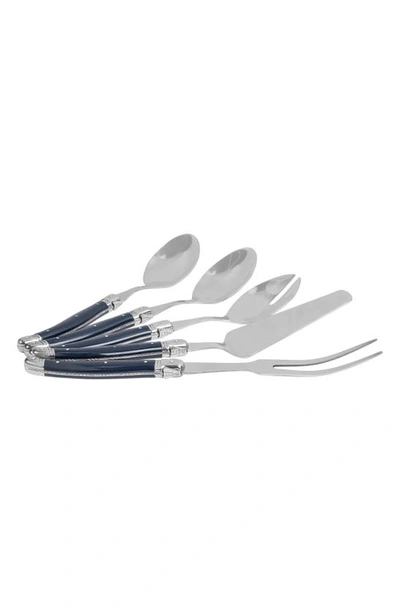 French Home Laguiole Hostess 5-piece Serving Set In Navy
