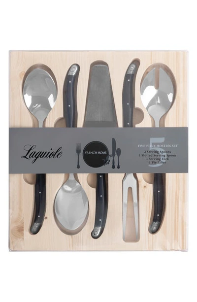 French Home Laguiole Hostess 5-piece Serving Set In Navy