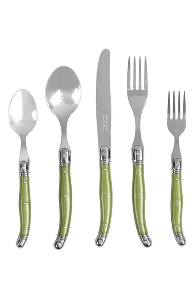 Shop French Home Laguiole 20-piece Flatware Set In Spring Green