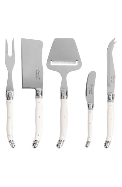 French Home 5-piece Cheese Knife Set In Faux Ivory