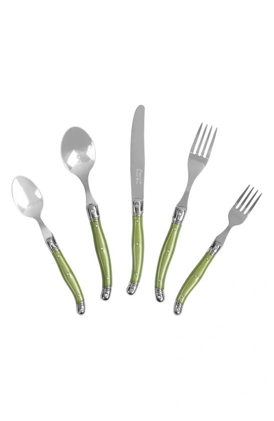 Shop French Home Laguiole 20-piece Flatware Set In Spring Green