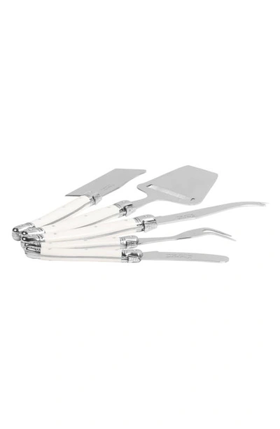 French Home 5-piece Cheese Knife Set In Faux Ivory