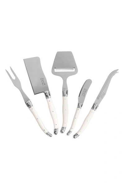 French Home 5-piece Cheese Knife Set In Faux Ivory