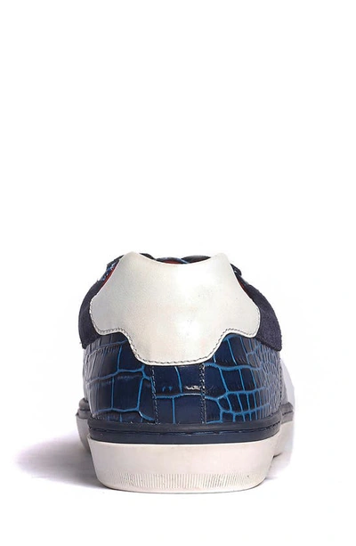 Carlos Santana Walker Reptile Embossed Sneaker In Navy
