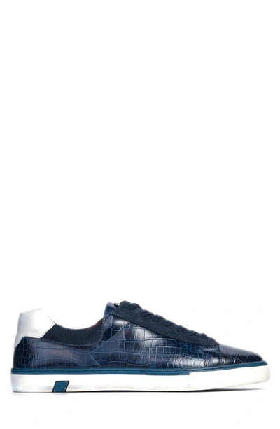 Carlos Santana Walker Reptile Embossed Sneaker In Navy