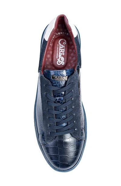 Carlos Santana Walker Reptile Embossed Sneaker In Navy