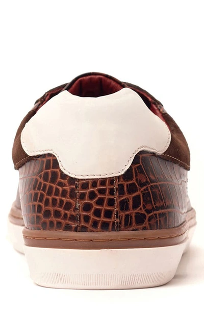 Carlos Santana Walker Reptile Embossed Sneaker In Brown