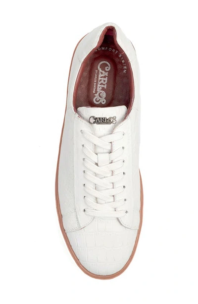Carlos Santana Walker Reptile Embossed Sneaker In White