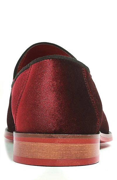 Carlos Santana Prince Velvet Loafer In Red