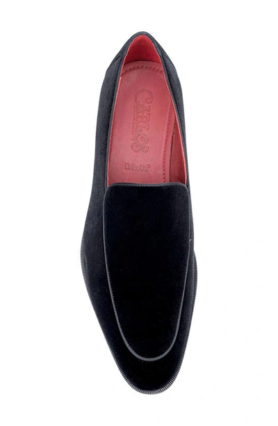 Carlos Santana Prince Velvet Loafer In Black