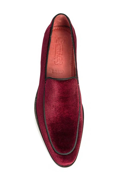 Carlos Santana Prince Velvet Loafer In Red