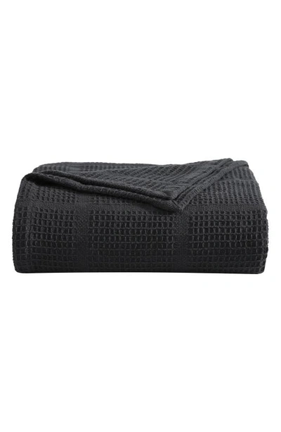 Shop Kenneth Cole Essentials Waffle Throw Blanket In Black