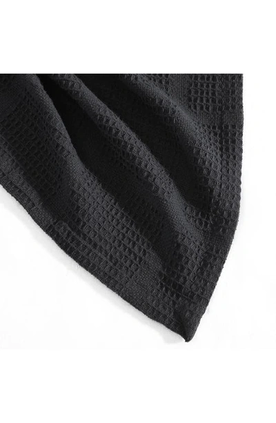 Shop Kenneth Cole Essentials Waffle Throw Blanket In Black