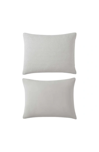 Kenneth Cole Waffle Comforter & Sham Set In Grey