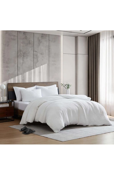 Kenneth Cole Waffle Comforter & Sham Set In White