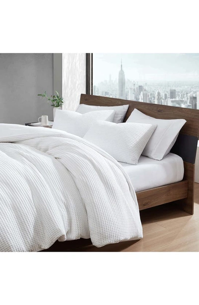 Kenneth Cole Waffle Comforter & Sham Set In White