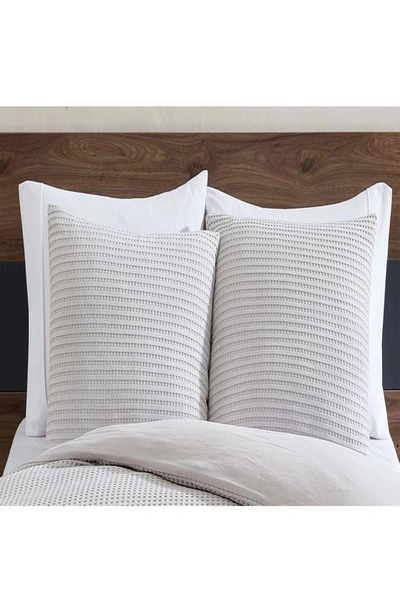Kenneth Cole Waffle Comforter & Sham Set In Grey