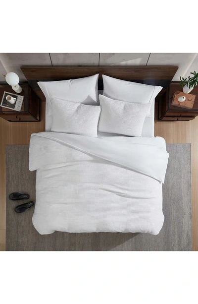 Kenneth Cole Waffle Comforter & Sham Set In White