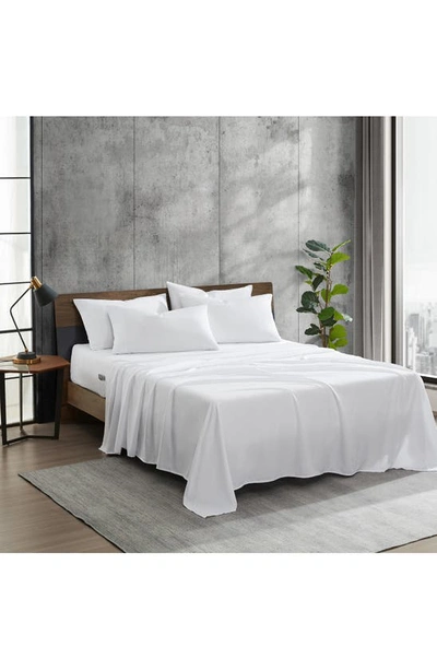 Shop Kenneth Cole Solid Recycled Polyester Sheet Set In White