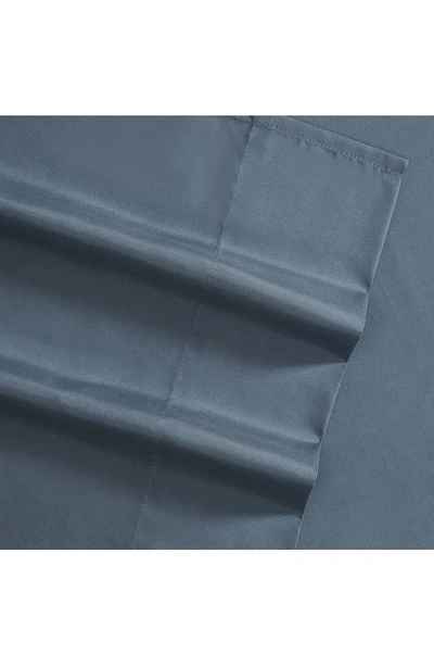Shop Kenneth Cole Solid Recycled Polyester Sheet Set In Denim Blue