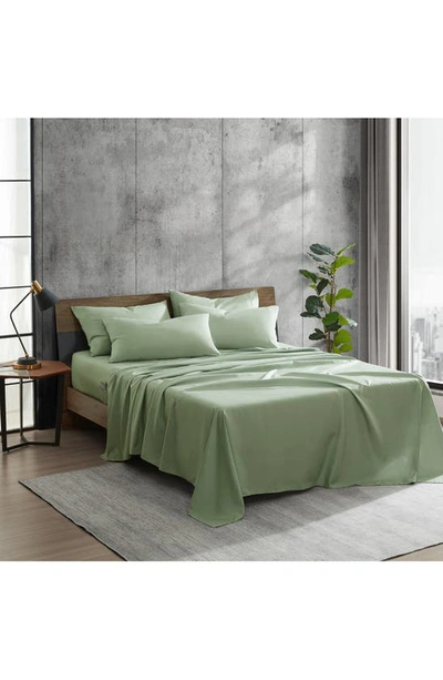 Shop Kenneth Cole Solid Recycled Polyester Sheet Set In Sage Green