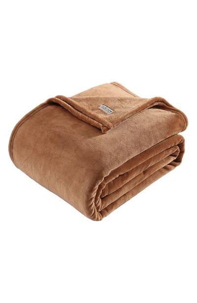 Shop Kenneth Cole Solid Throw Blanket In Ginger Orange