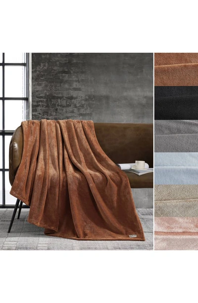 Kenneth Cole Solid Throw Blanket In Black