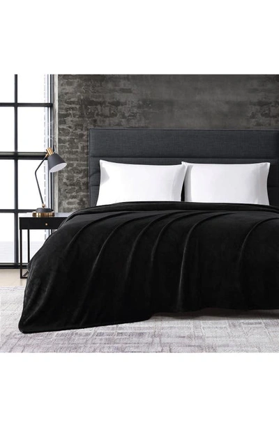 Shop Kenneth Cole Solid Throw Blanket In Black