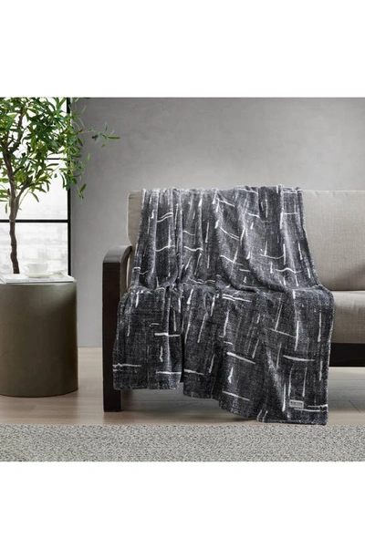 Shop Kenneth Cole Plush Throw In Charcoal