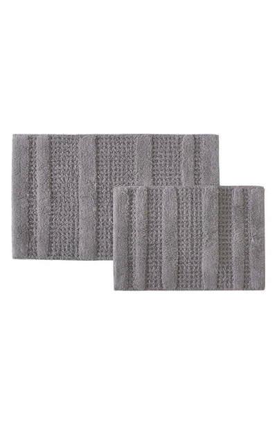 Shop Kenneth Cole Set Of 2 Waffle Bath Mats In Pebble Grey