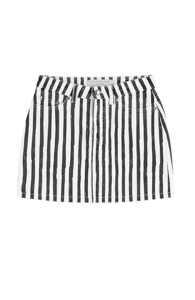 Marc By Marc Jacobs Striped Denim Skirt In Black