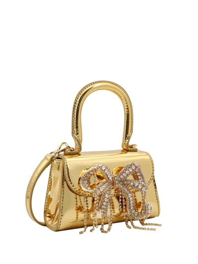 Shop Self-portrait Handbag In Gold