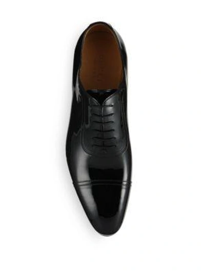 Shop Gucci Drury Patent Leather Oxfords In Black